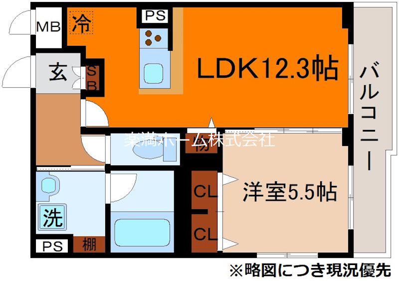 グランドール京都(1LDK/1階)の間取り写真