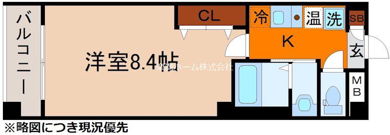 MAJOR東山(1K/3階)の間取り写真