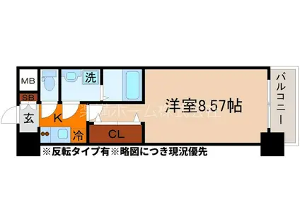 レジディア京都駅前(1K/4階)の間取り写真