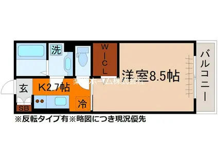 リヴィエール(1K/3階)の間取り写真