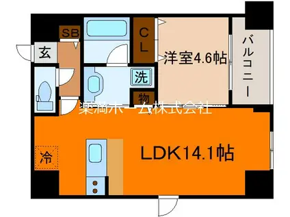増田屋ビル(1LDK/5階)の間取り写真