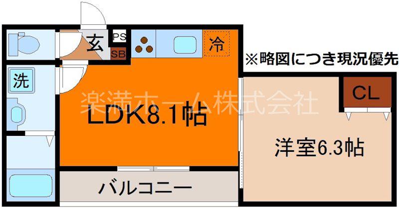 MIREI烏丸五条(1LDK/3階)の間取り写真