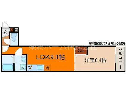 MIREI烏丸五条(1LDK/2階)の間取り写真