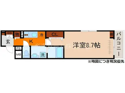 コンチェストIII祥豊(1K/2階)の間取り写真