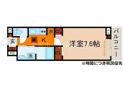 コンチェストIII祥豊(1K/1階)の間取り写真