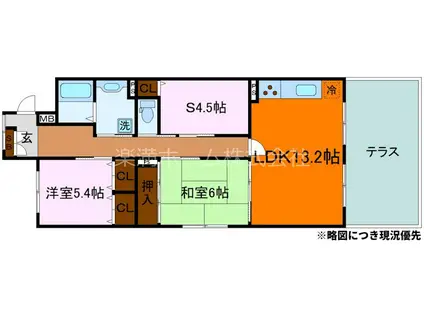 LOTUS GRANDE MARUTAMACH(2SLDK/1階)の間取り写真
