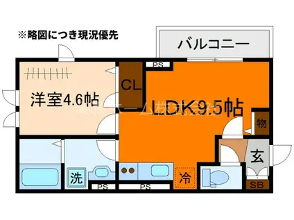 MOCXION桃山(1LDK/1階)の間取り写真