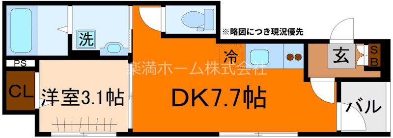 EMBELLIR COCO(1DK/1階)の間取り写真