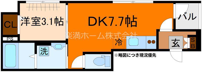 EMBELLIR COCO(1DK/1階)の間取り写真