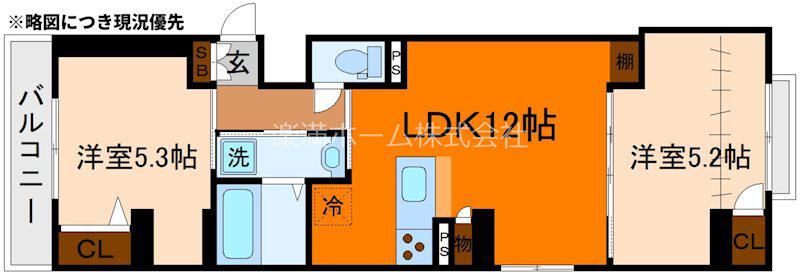 大徳寺サウスゲートヒルズ(2LDK/1階)の間取り写真