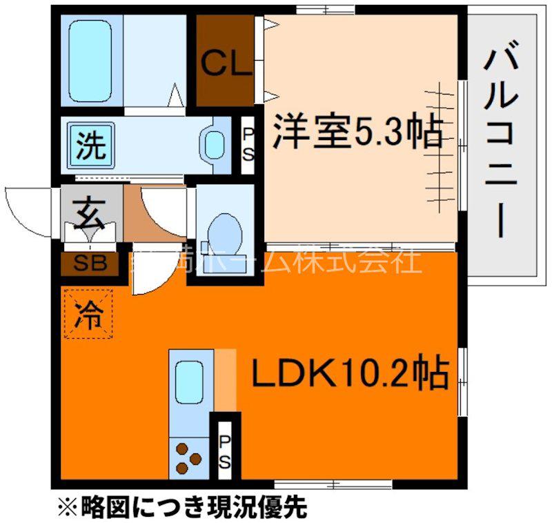 ノース CRILLON(1LDK/2階)の間取り写真