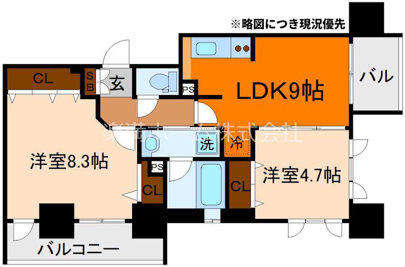 ピーノ京都西大路(2LDK/3階)の間取り写真