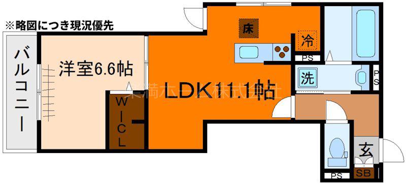 LEGALO伏見(1LDK/1階)の間取り写真