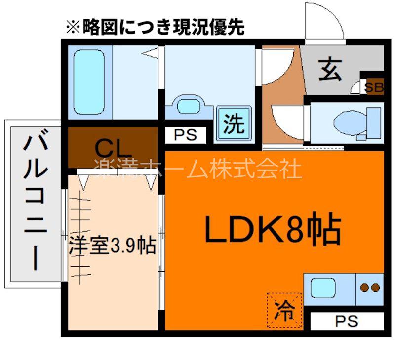 ジーメゾン山科ジュミエ(1LDK/1階)の間取り写真