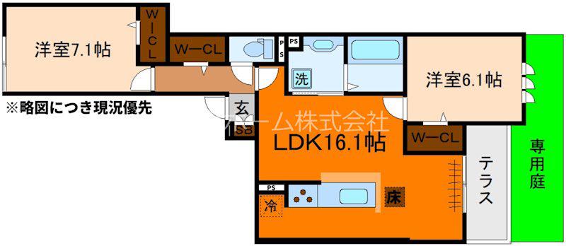 STグランツ(2LDK/1階)の間取り写真