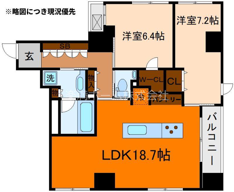 GRANLUXE御所南(2LDK/3階)の間取り写真
