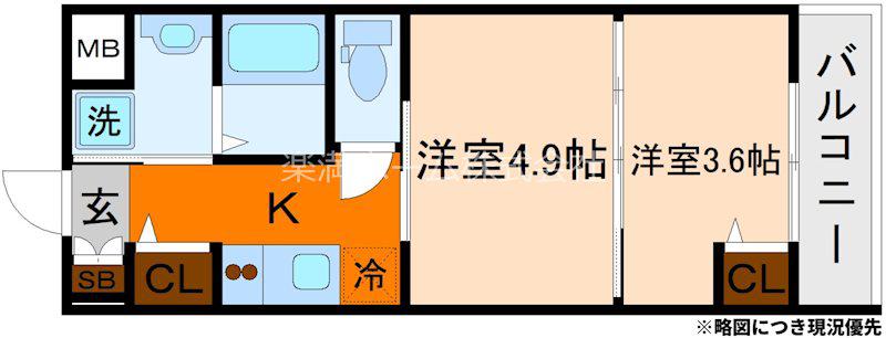 MJC京都ESTRUTH(2K/3階)の間取り写真