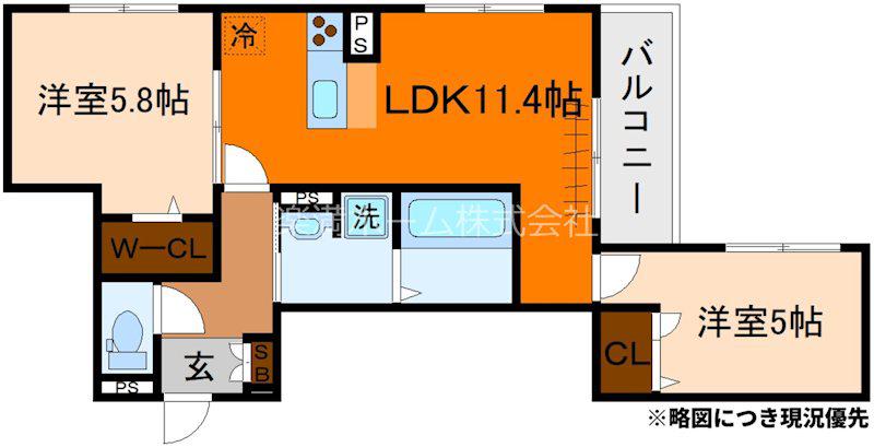 D-ROOM伏見駅前(2LDK/2階)の間取り写真