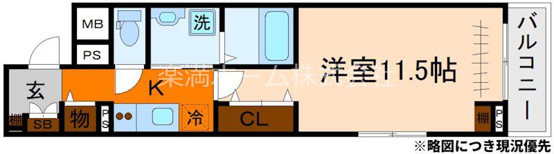 たばさはうすII(1K/3階)の間取り写真