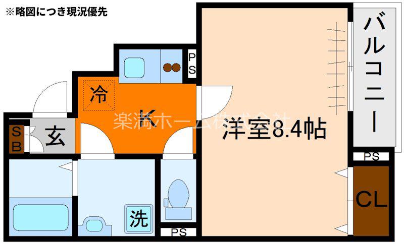 ヒカルサ京都北山栗栖I(1K/2階)の間取り写真