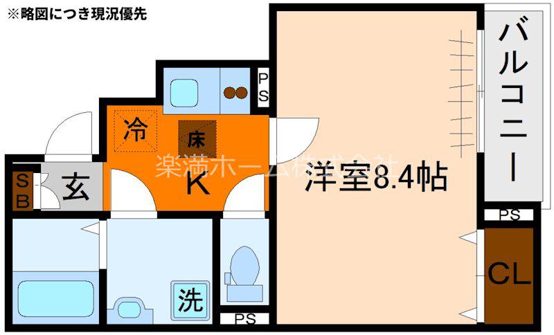 ヒカルサ京都北山栗栖I(1K/1階)の間取り写真