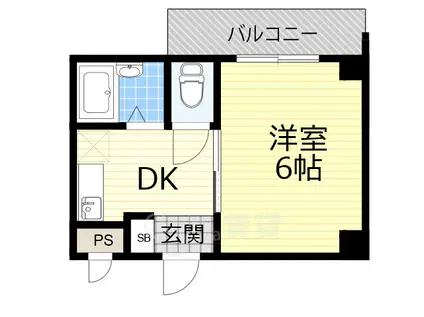 ドミールあさひ(1DK/2階)の間取り写真