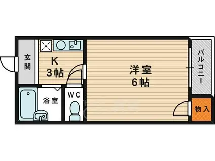 リバティ京橋(1K/6階)の間取り写真