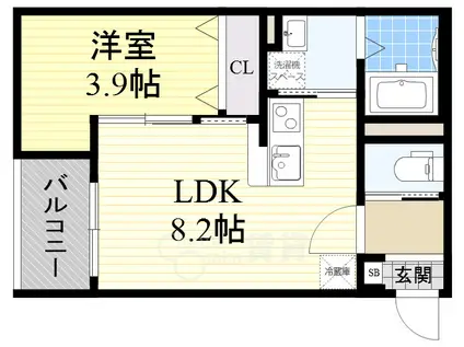 新森アパートメント(1LDK/1階)の間取り写真