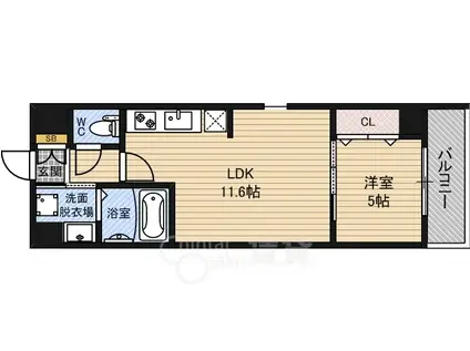 プリモアネッソ(1LDK/4階)の間取り写真