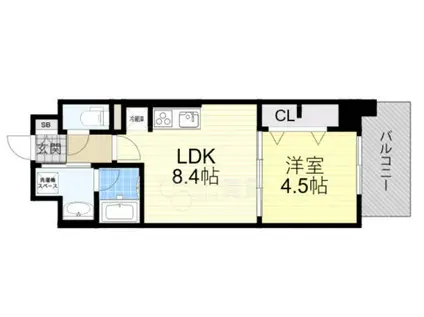 AMKレフィナード中宮(1LDK/9階)の間取り写真