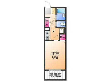 アライブ滝本3(1K/1階)の間取り写真