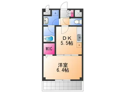 コンフォール日根野(1DK/2階)の間取り写真