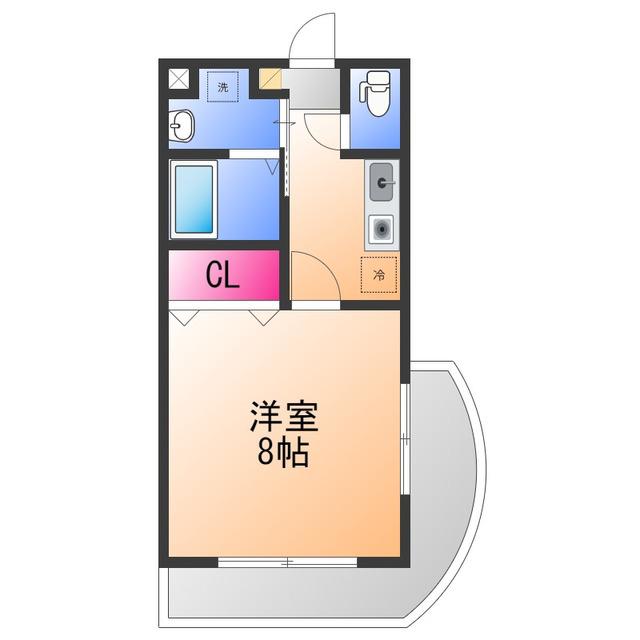 アバンウェルZENZO(1K/3階)の間取り写真