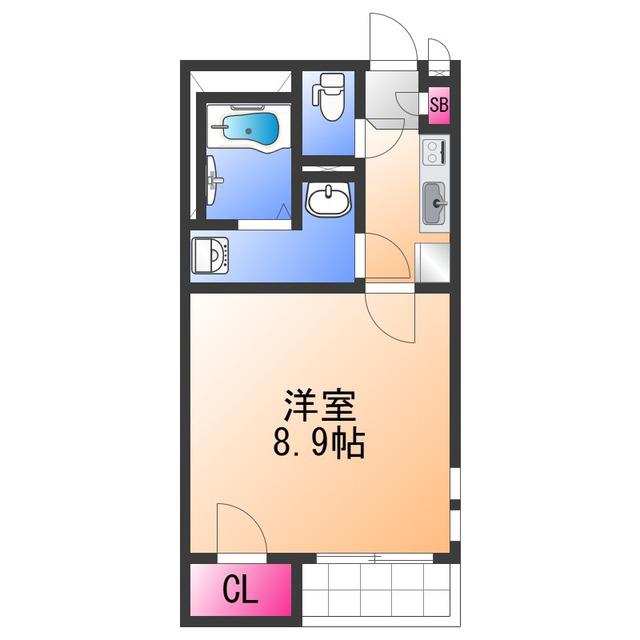 クレイノマイベイサイド8843(1K/1階)の間取り写真