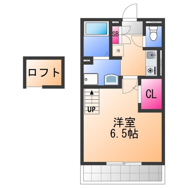 セジュールZENZO A棟(1K/2階)の間取り写真