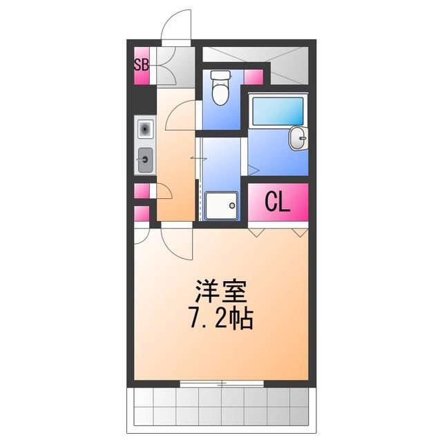 アレグリアプレイス熊取(1K/2階)の間取り写真