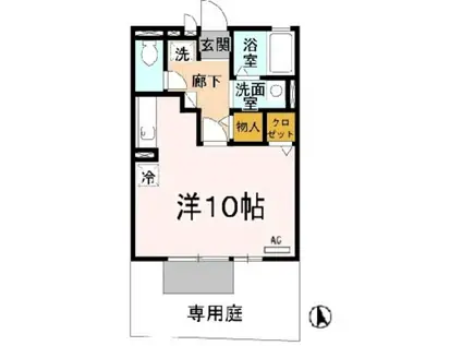 ルネマメゾン(ワンルーム/1階)の間取り写真