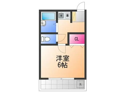 コートTAKUMI(1K/2階)の間取り写真