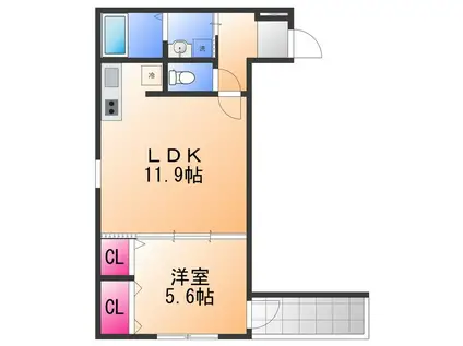 ラ・フェスタ池尻(1LDK/1階)の間取り写真