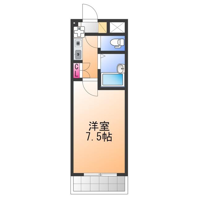 アネーロ羽倉崎Ⅰ(1K/1階)の間取り写真
