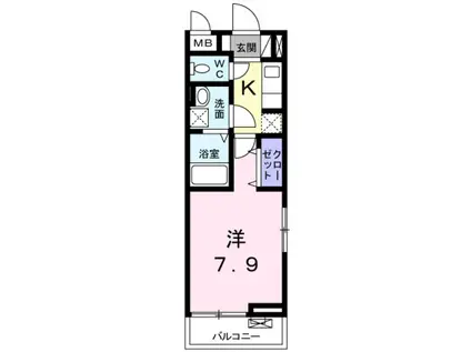 グラン ベリー(1K/2階)の間取り写真