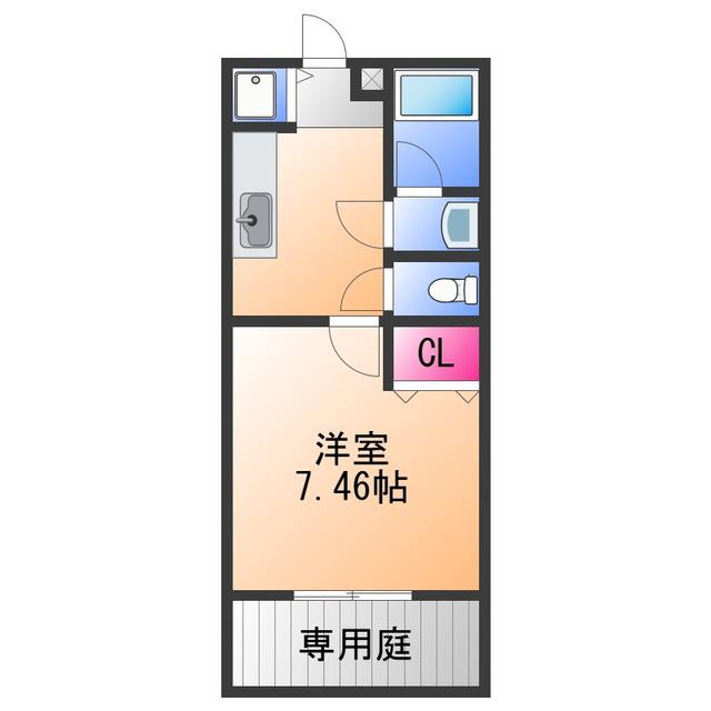 ディア コート高松(1K/1階)の間取り写真