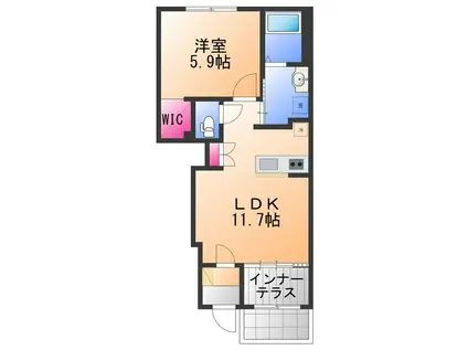 ストレリチア(1LDK/1階)の間取り写真