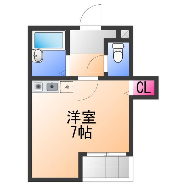 フォンターナ大宮(ワンルーム/2階)の間取り写真