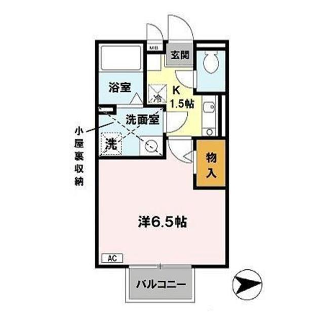 セジュールMARUGEN C棟(1K/2階)の間取り写真