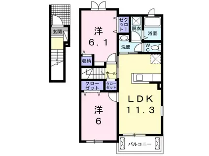 アリエッタ2(2LDK/2階)の間取り写真
