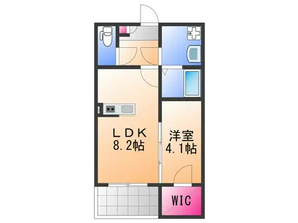 ジーメゾン岸和田スフィール(1LDK/3階)の間取り写真