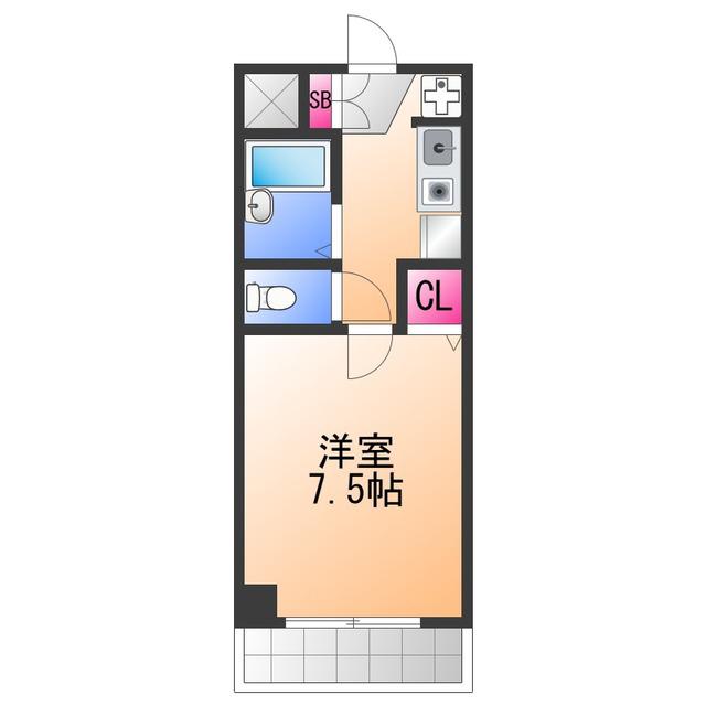 ロジュマン泉佐野(1K/6階)の間取り写真