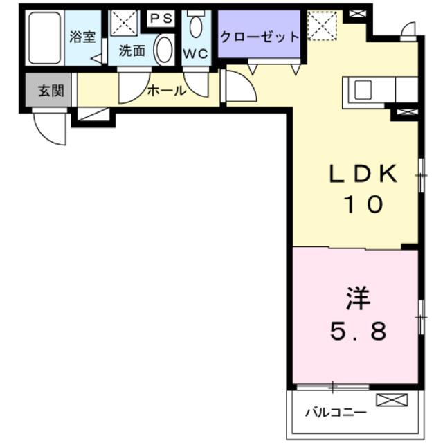 ガーデン ガーデン(1LDK/2階)の間取り写真