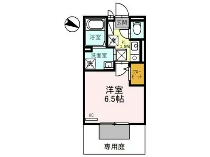 セジュールMARUGEN A棟(1K/1階)の間取り写真